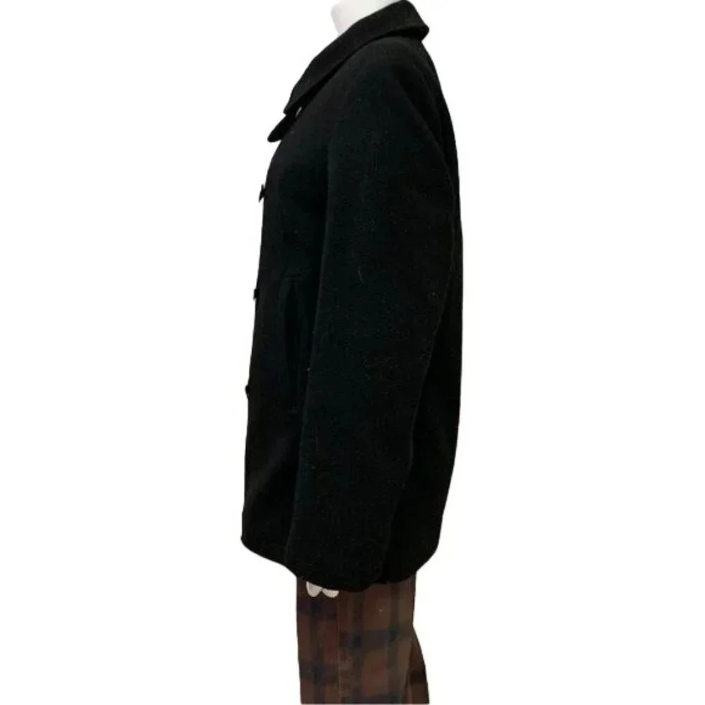 J Crew Bayswater Wool Black Peacoat Size Small - Picture 5 of 12